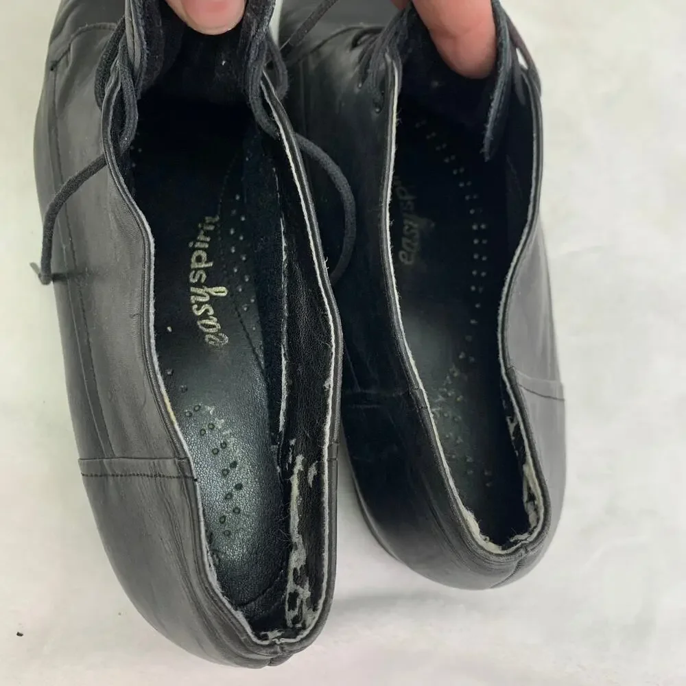 Easy Spirit Mens 9.5 Chukka Style Lace Up Oxford Dress Shoes Black Leather